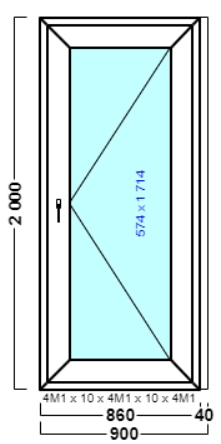 дверь дпв 31 {<} в2 с 2000х900 правая {4м1-10-4м1-10-4м1 32мм}