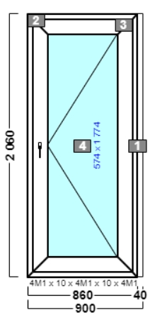 дверь дпв 25 {<} в2 с 2060х900 правая {4М1-10-4М1-10-4М1 32мм}