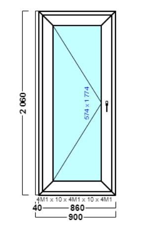 дверь дпв 01 {>} в2 с 2060х900 левая {лн} антрацит серый kdb74-f7 {4м1-10-4м1-10-4м1 32мм}